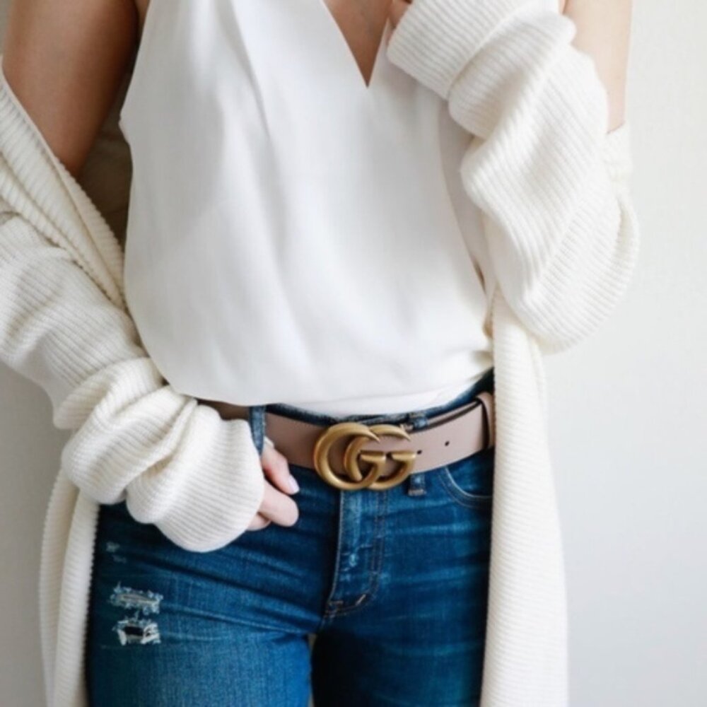 Gucci Dusty Pink GG Belt